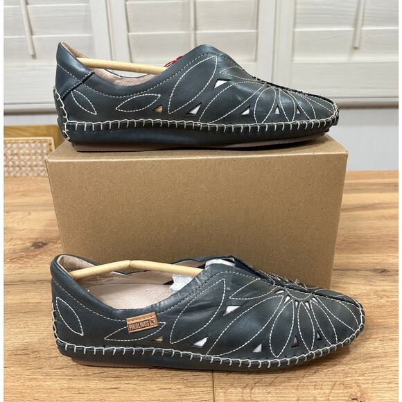 Pikolinos Women's Jerez Slip-On Moccasins Azul Leather Size 6.5/7 US 37 EU NWOB - Picture 3 of 12